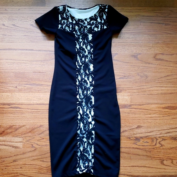 Midi dress with lace, XS - Picture 1 of 7